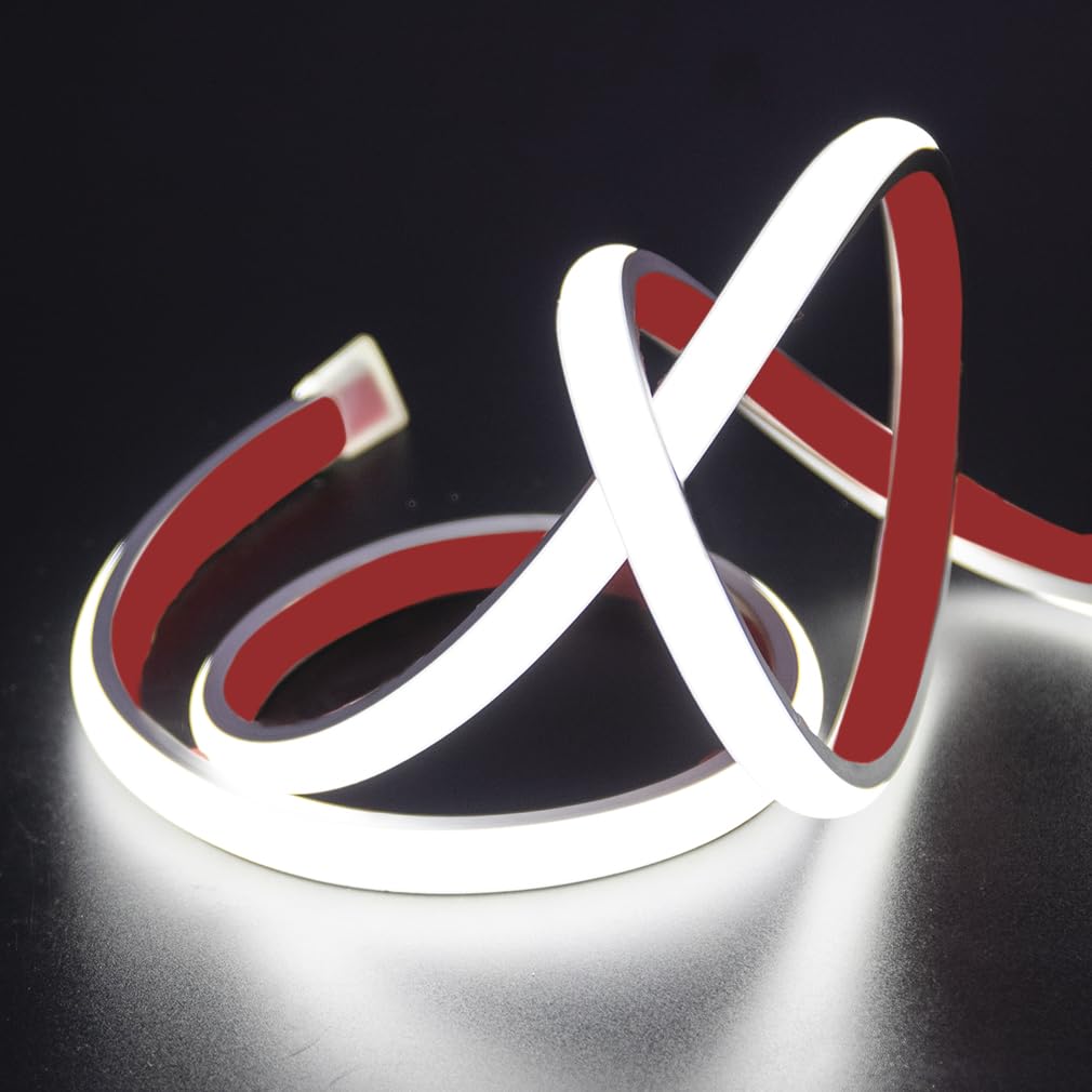 pcning COB LED Strip 10M Selbstklebend 230V Direktanschluss Sehr Hell IP67 Wasserdicht, 10 Meter LED Streifen Kaltes Weiss Lichtband (Kaltweiss, 10)