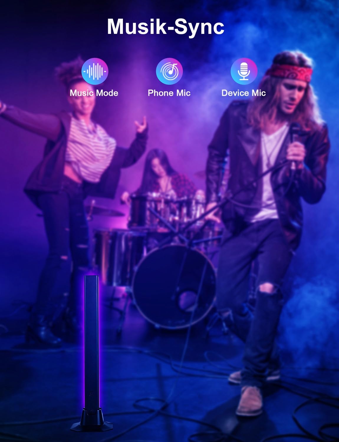 Meewata RGB Lightbar Funktioniert mit Alexa, Gaming Lampe, Fernseher Beleuchtung per App und Fernbedienung, Musik Sync, Timer, Ambiente Lampe für Schreibtisch Monitor Zimmer Feiertage