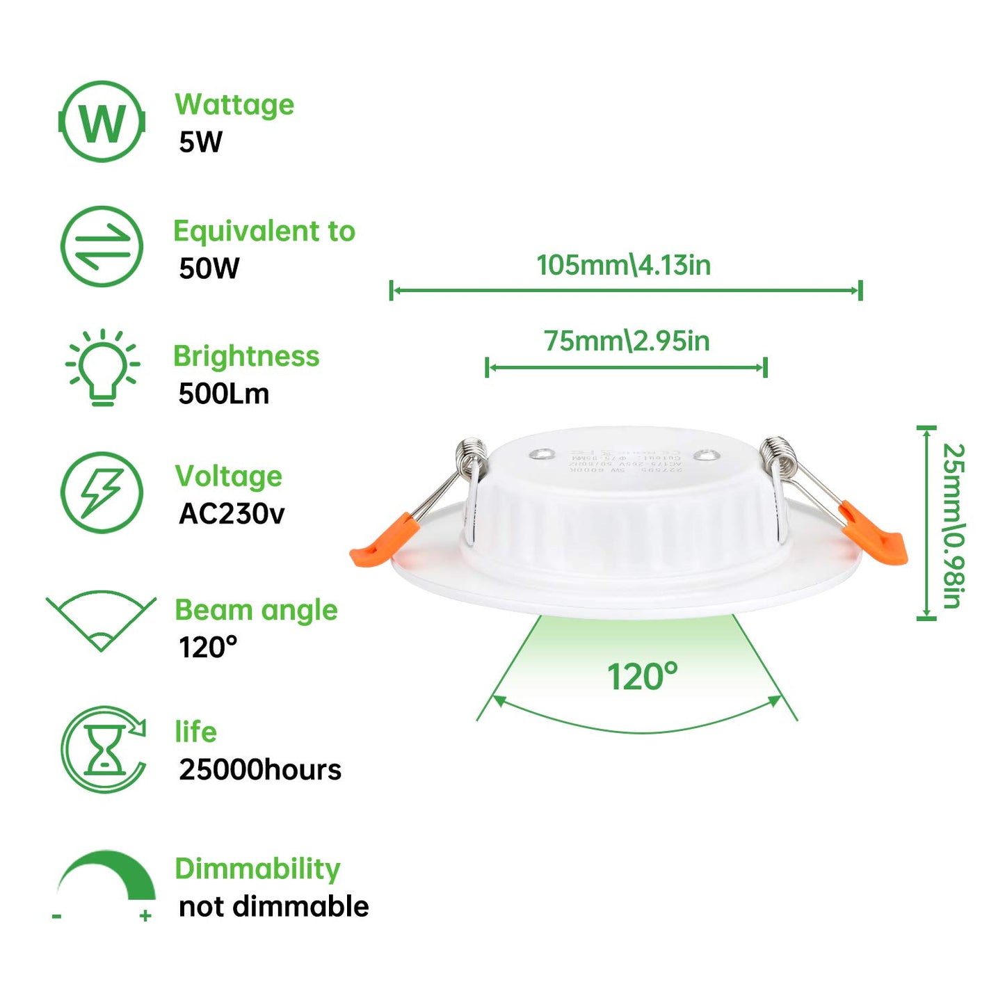 Tofisr LED Einbaustrahler Flach 230V Inkl. 36x 5W Einbauleuchten Slim Deckenstrahler IP20 Downlights Kaltweiß 6000K LED Spots Set