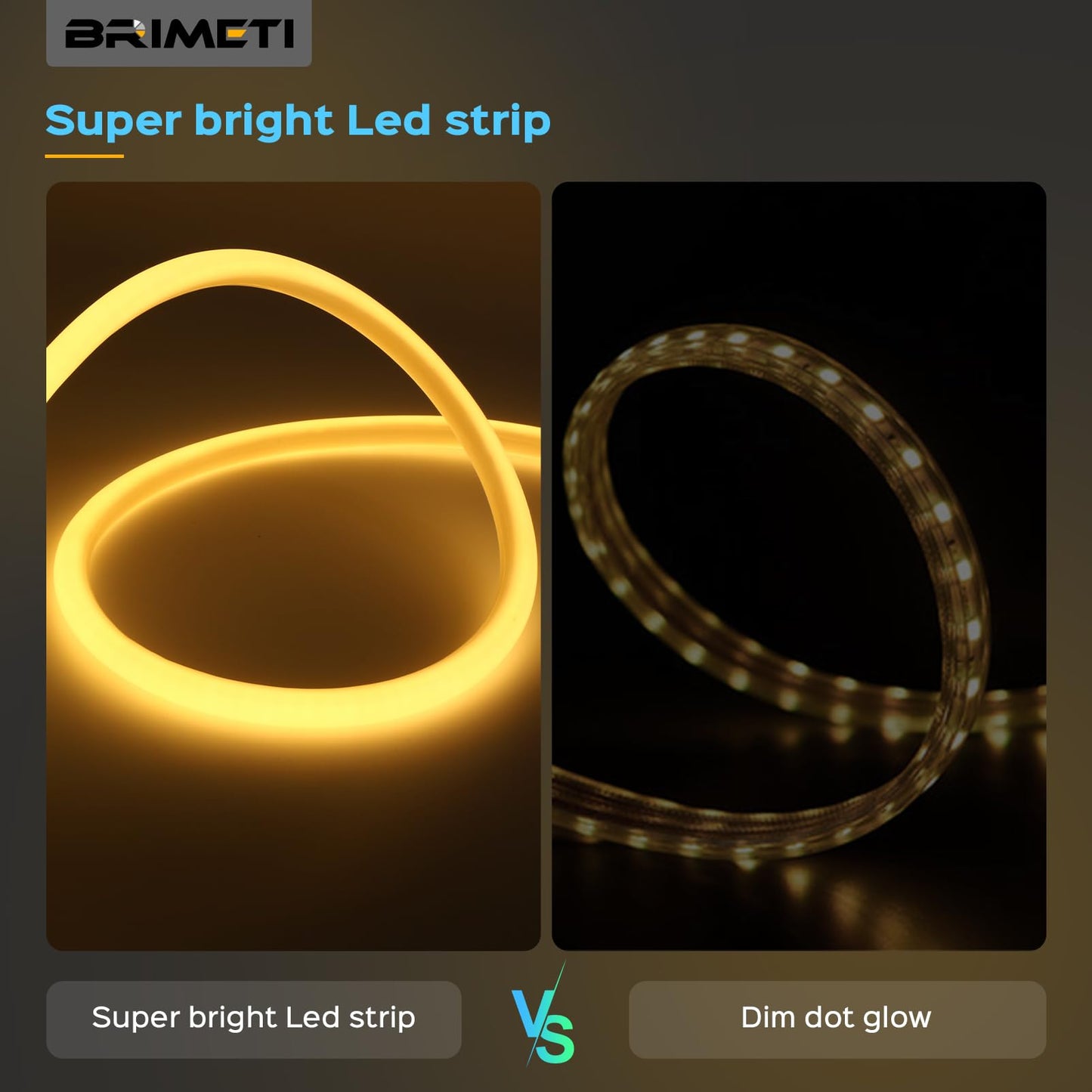 BRIMETI Neon LED Streifen 20M Aussenbereich 320° Glühen Rund Neon Strip Wasserdicht IP65 230V Outdoor Flexibler DIY Lichtband für Innen Küche Deko,mit Einem Netzteil und Controller (Natürliches Weiß)