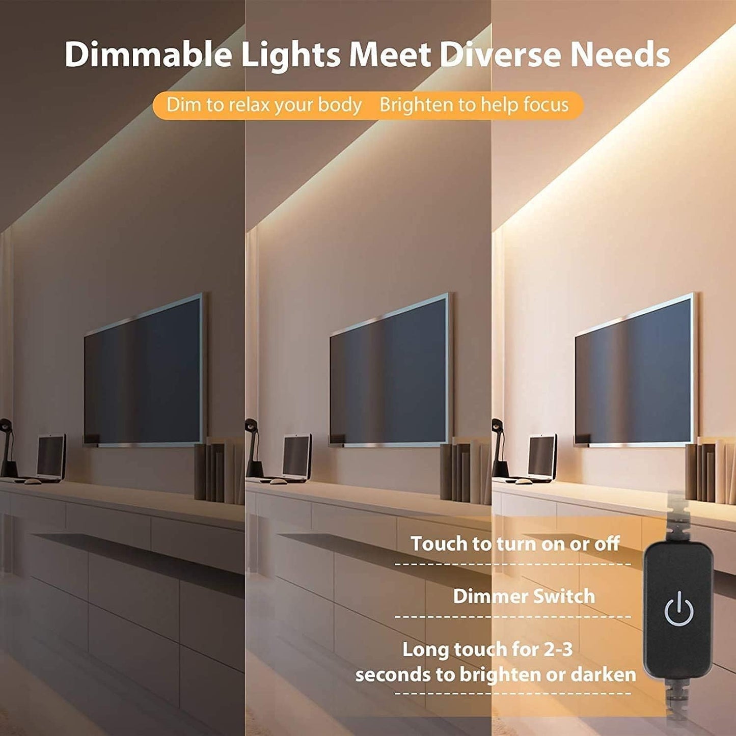 Lamomo LED Strip 20 m – Warmweiß 3000 K, Dimmbar, Wasserdicht, Flexibel, 24V mit Netzteil, Innen & Außen