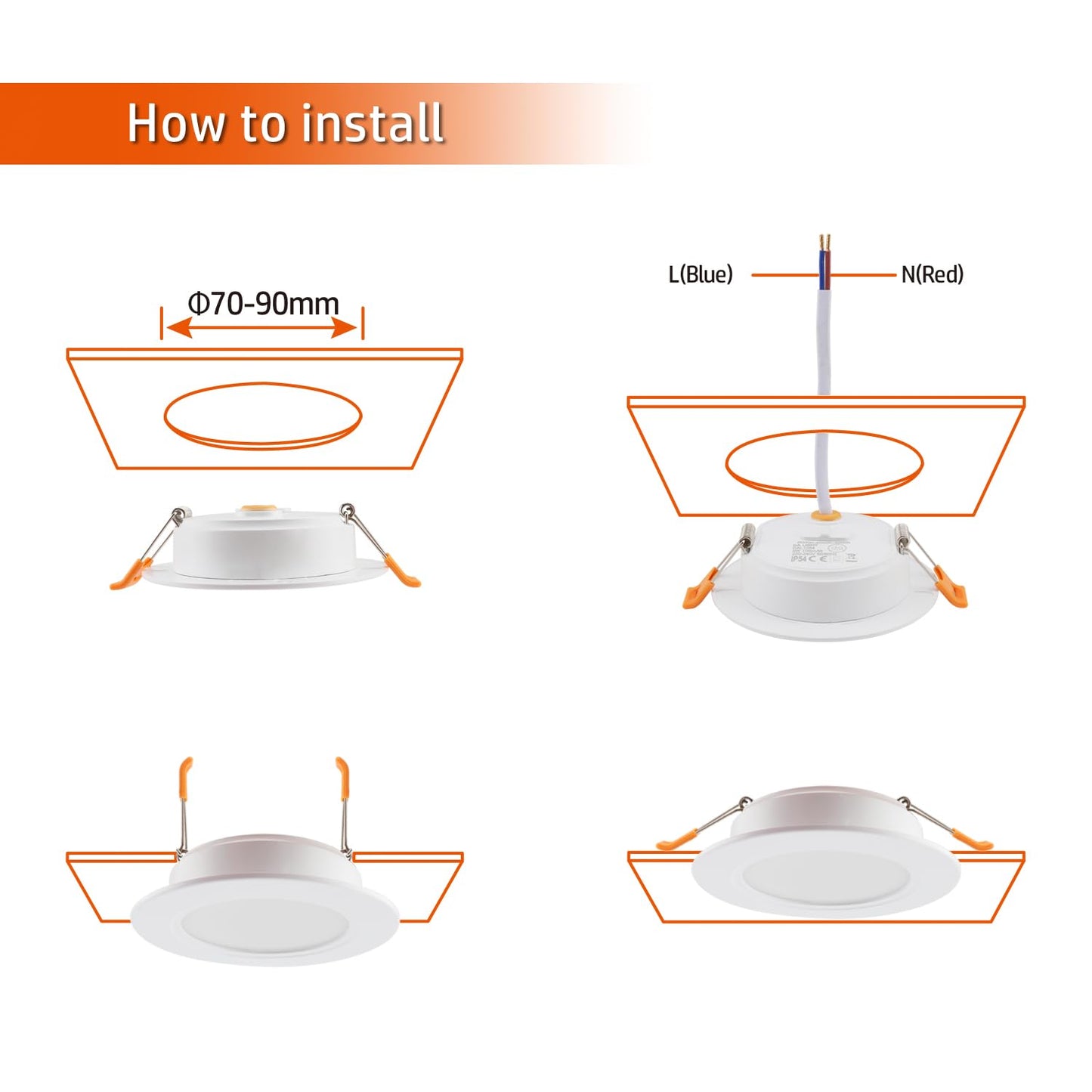 da LIGHT LED Einbaustrahler 230V flach 5W 10er Set, Strahlende Einbauleuchten, Bad Spot 3000/4000/6000K, Deckenstrahler IP54 für Badzimmer Wohnzimmer Küche Schlafzimmer