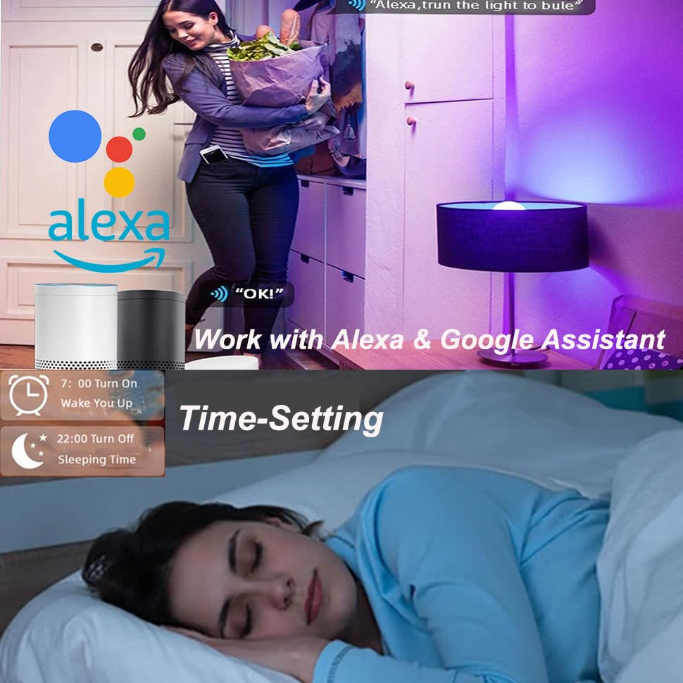 Heyseven LED Deckenleuchte Dimmbar mit Fernbedienung, 24W RGB Deckenlampe LED, Smart APP Deckenleuchte mit 16 Millionen Farbwechsel Panel, 2400LM mit Alexa Lampen für Schlafzimmer Wohnzimmer
