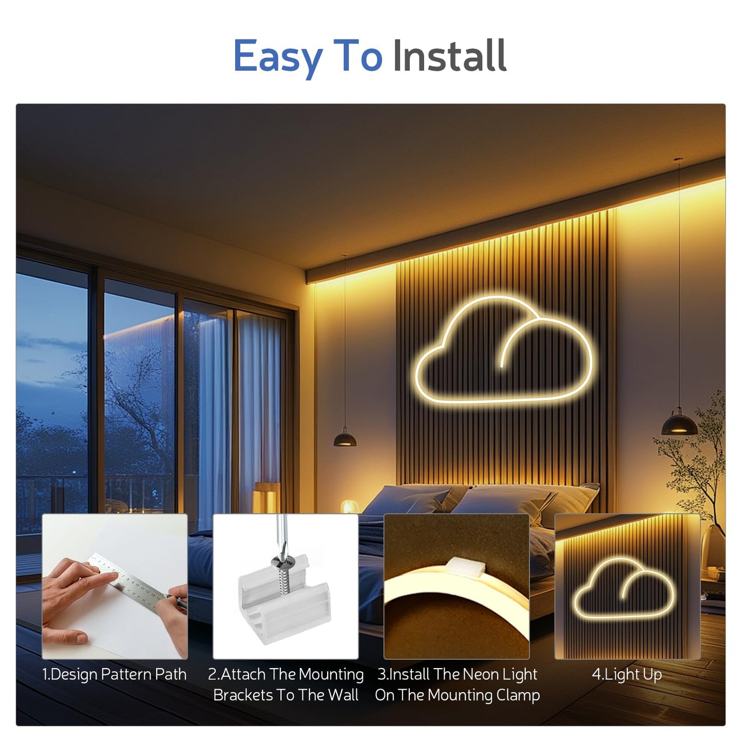 YOODI 15M LED Strip,230V IP65 Wasserdicht Neon Led Streifen mit Netzteil Neutralweiß 4000K Aussenbereich LED Flexible Lichtleisten 120LED/M, PVC Schneidbare Led Band für Zimmer Outdoor Schlafzimmer