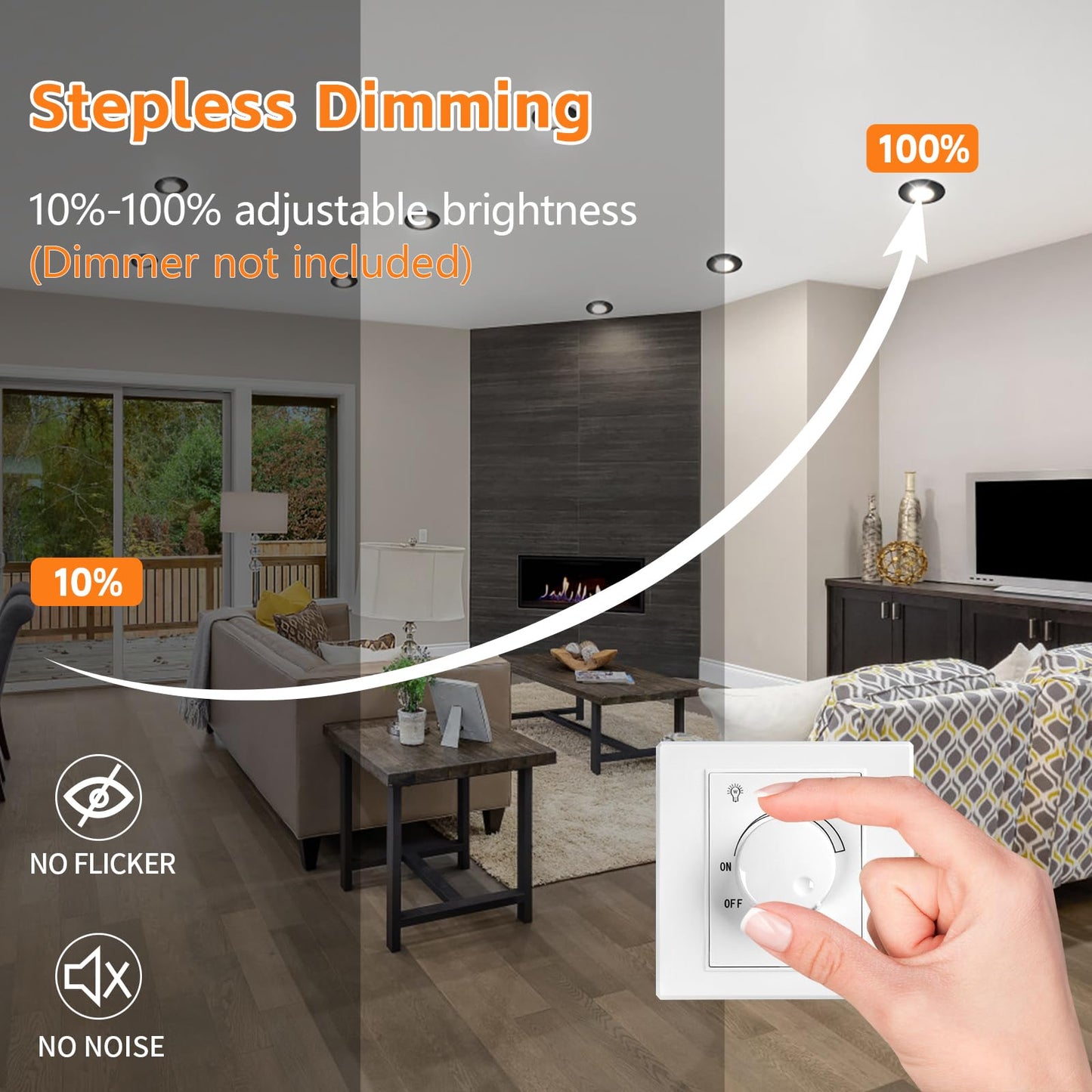 YindaLux LED Einbaustrahler 230V Dimmbar 45° Schwenkbar LED Spots 5W IP44 Deckenspots 68-80mm Lochmass 3000K/4000K/6000K Einbauspots Einbauleuchten für Badezimmer Küche Wohnzimmer Schwarz 6er Set