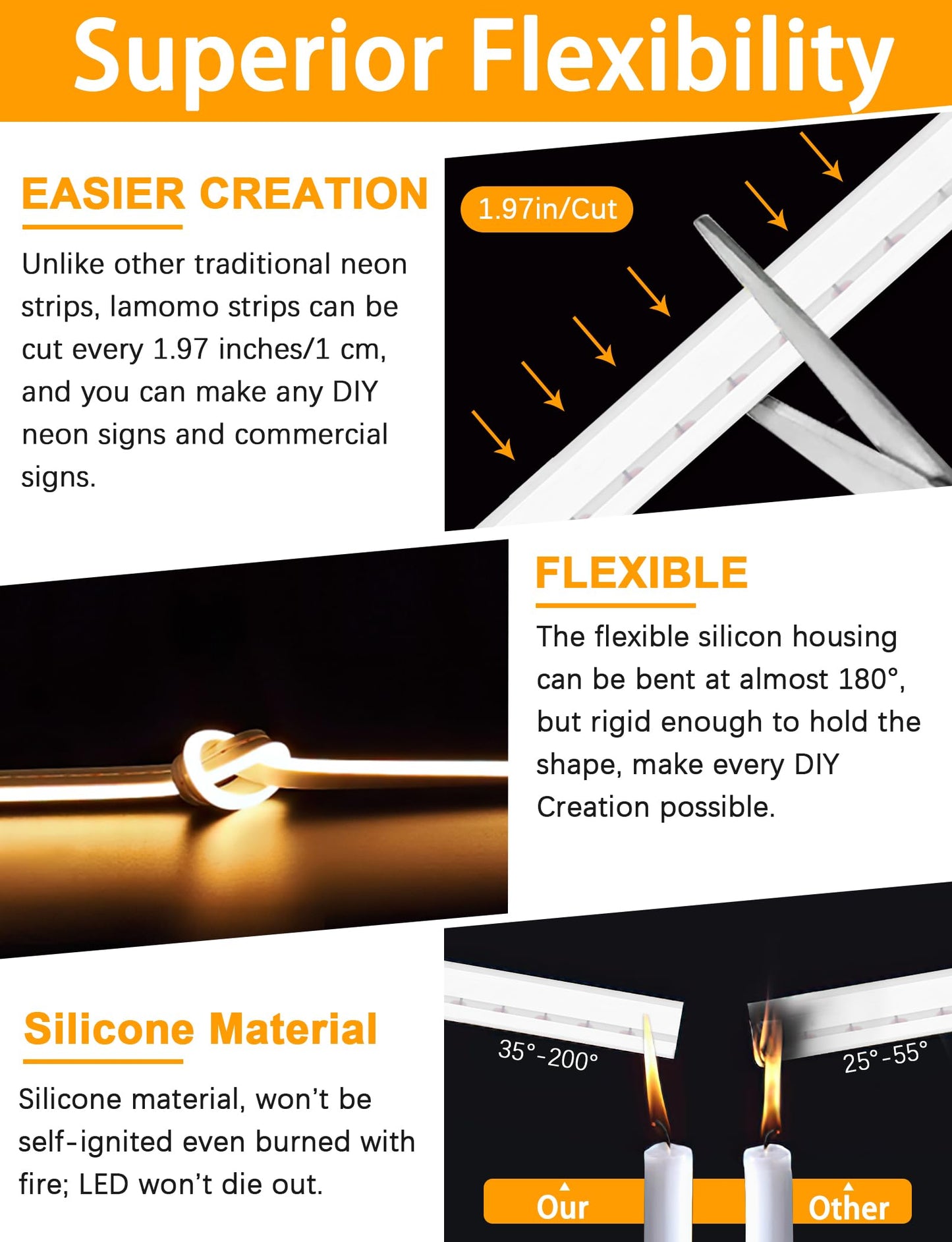 Lamomo LED Strip 20 m – Warmweiß 3000 K, Dimmbar, Wasserdicht, Flexibel, 24V mit Netzteil, Innen & Außen