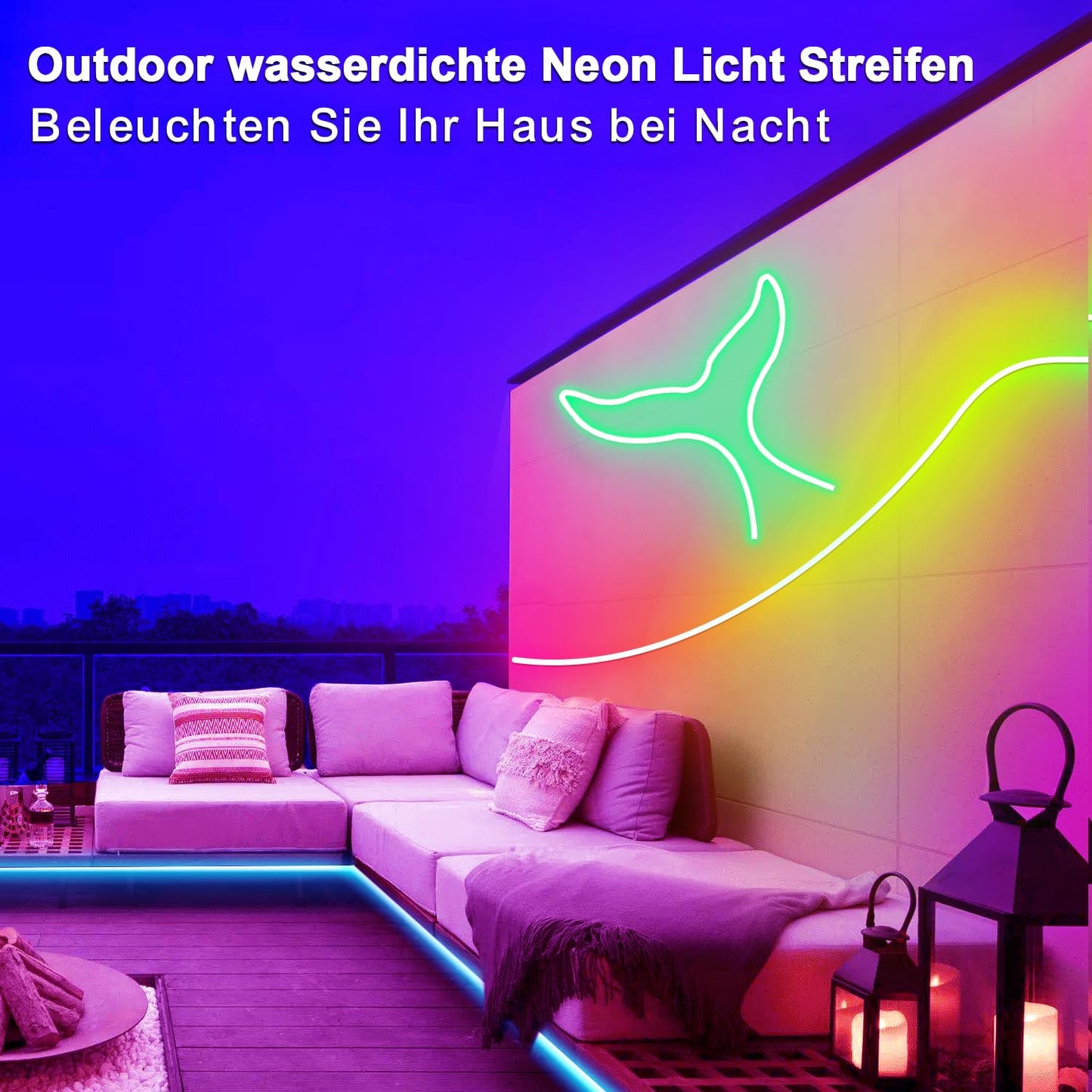 segrass 20m Neon Led strip,APP Steuerung,mit Fernbedienung, flexible LED Streifen, DC 24V Rgb LED band Neon Seil Lampe, anwendbar auf Schlafzimmer, Raum und Außendekoration