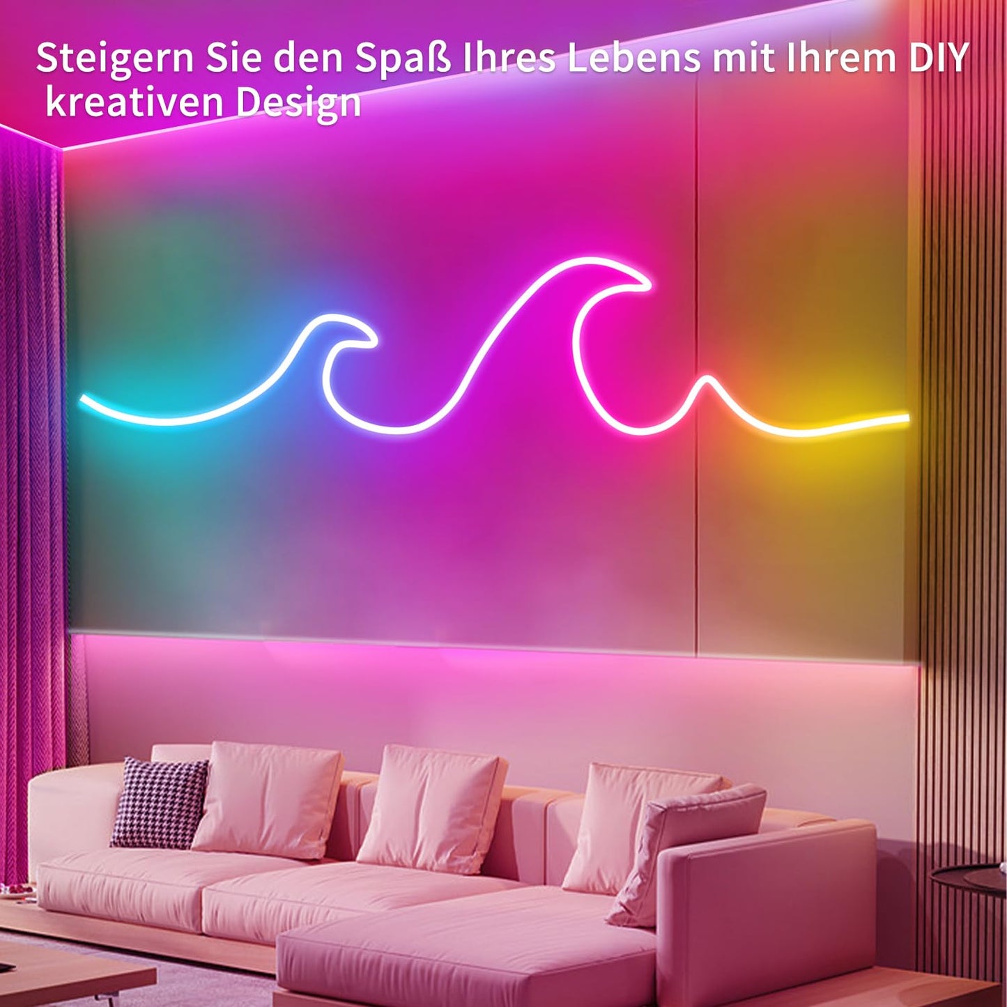 segrass 20m Neon Led strip,APP Steuerung,mit Fernbedienung, flexible LED Streifen, DC 24V Rgb LED band Neon Seil Lampe, anwendbar auf Schlafzimmer, Raum und Außendekoration