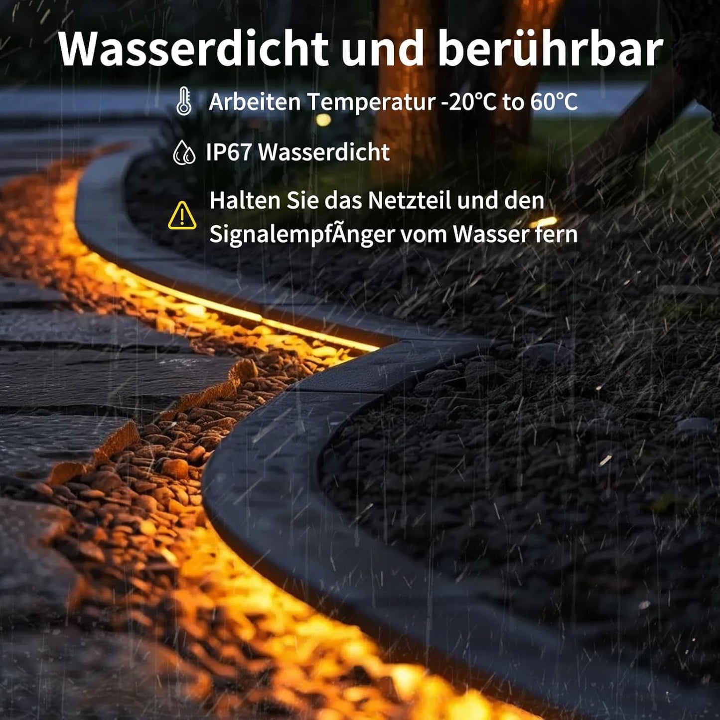 BUNACET Neon LED Strip Warmweiss 8M 24V, LED Streifen Dimmbar 3000K, IP67 Wasserdicht Neon Schlauch Lichtband Flexibel LED Band mit Fernbedienung und Netzteil, Silikon Lichtleiste für Innen Aussen