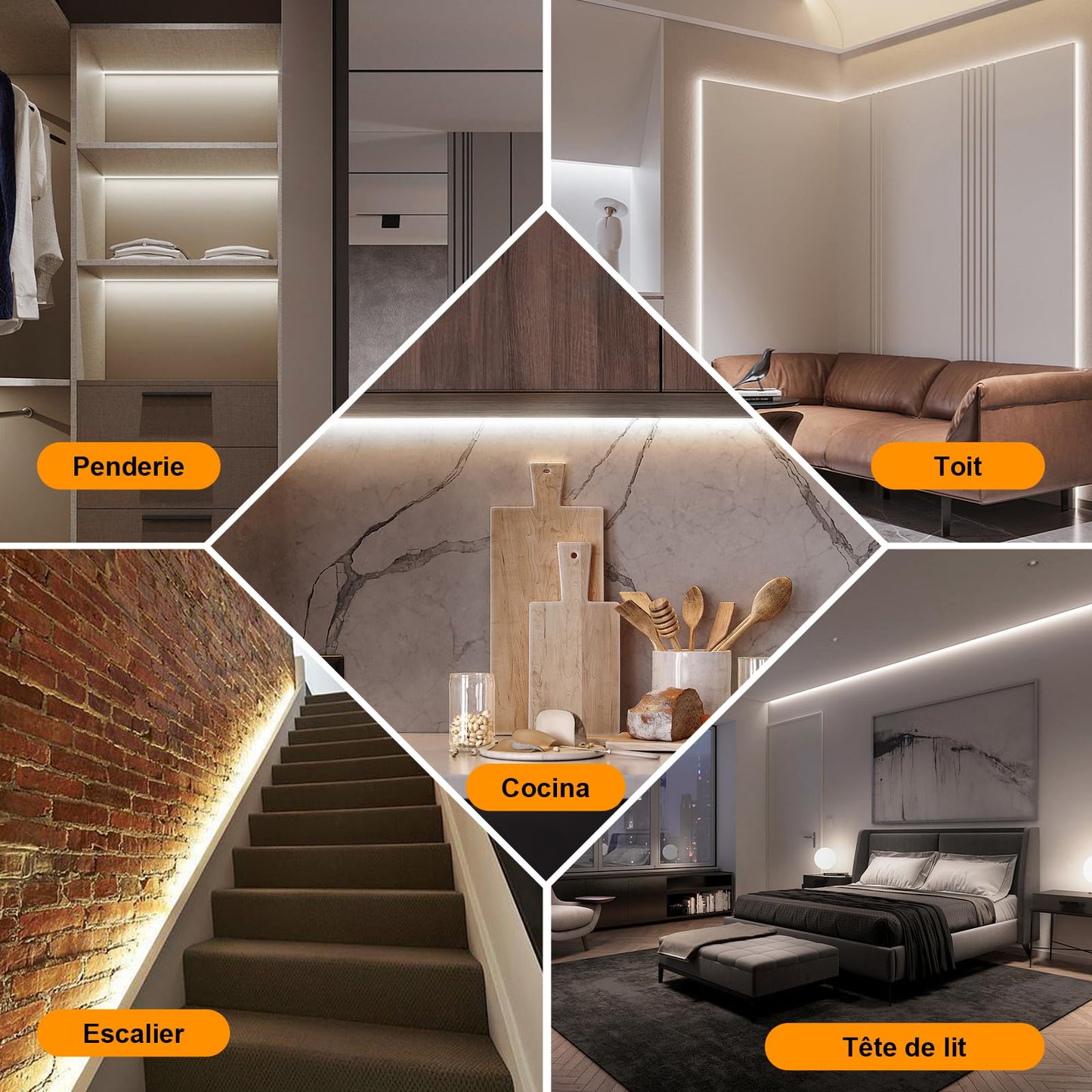 pcning COB LED Strip 10M Selbstklebend 230V Direktanschluss Sehr Hell IP67 Wasserdicht, 10 Meter LED Streifen Kaltes Weiss Lichtband (Kaltweiss, 10)