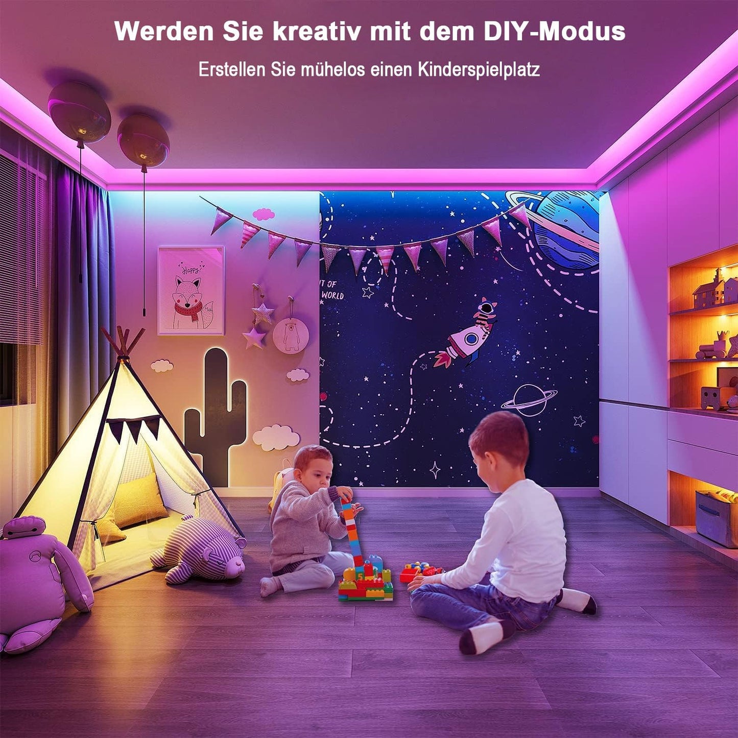 Keepsmile LED Strip 30m, RGB LED Streifen with Remote & Bluetooth APP Control,Timer Setting,Dimmable Led Lichtband Music Sync Colour Changing LED Lichterkette for Gaming Zimmer Deko (2 Rolls of 15 m)