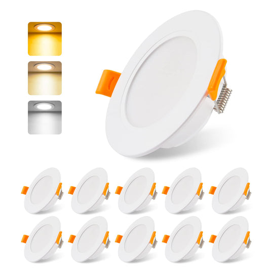 da LIGHT LED Einbaustrahler 230V flach 5W 10er Set, Strahlende Einbauleuchten, Bad Spot 3000/4000/6000K, Deckenstrahler IP54 für Badzimmer Wohnzimmer Küche Schlafzimmer