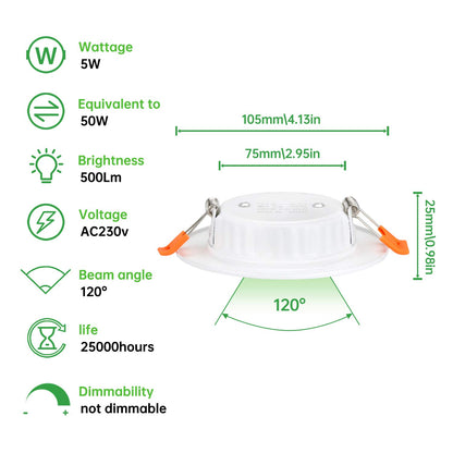 Tofisr LED Einbaustrahler Flach 230V Inkl. 36x 5W Einbauleuchten Slim Deckenstrahler IP20 Downlights Kaltweiß 6000K LED Spots Set