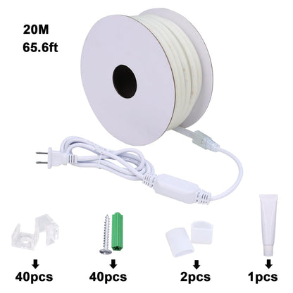 BENLUN AC 220V COB LED Streifen Aussenbereich 20M, 4000K Naturweiß LED Strip Outdoor Wasserdicht, LED Band 200W CRI 90+ 230V Direktanschluss für Zimmer und Außen Dekoration Beleuchtung