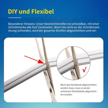 BUNACET Neon LED Strip Warmweiss 8M 24V, LED Streifen Dimmbar 3000K, IP67 Wasserdicht Neon Schlauch Lichtband Flexibel LED Band mit Fernbedienung und Netzteil, Silikon Lichtleiste für Innen Aussen