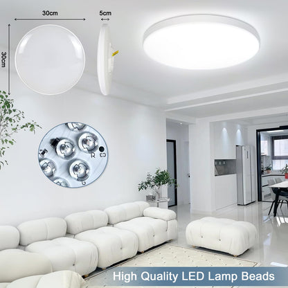 Eregou LED Deckenlampe Dimmbar, 24W 2400LM Smart RGB LED Deckenleuchte, IP44 Wohnzimmerlampe Schlafzimmerlampe, Kompatibel mit Alexa APP Google Assistant, 2700K-6500K