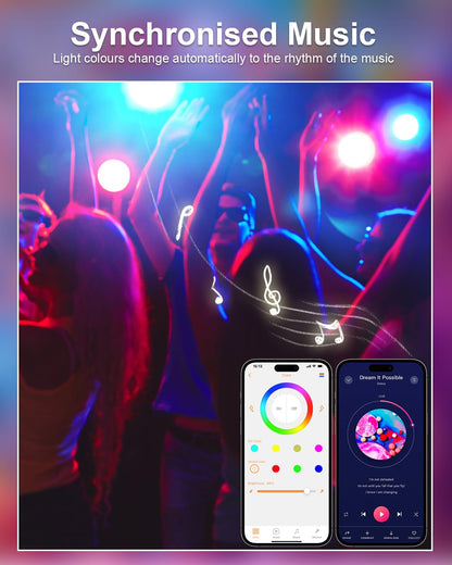 VARICART Alexa LED Einbaustrahler 230V RGB, Smart LED Spot Flach Bluetooth 7W neutralweiß 5000K, Einbaustrahler Dimmbar Farbig, Deckenspots Musik Sync APP Steuerung, Farben Spots Deckenleuchte, 6Pcs