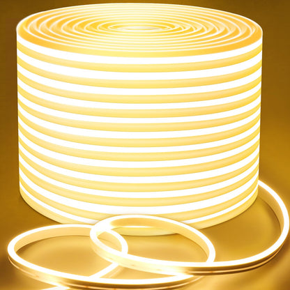 Lamomo LED Strip 20 m – Warmweiß 3000 K, Dimmbar, Wasserdicht, Flexibel, 24V mit Netzteil, Innen & Außen