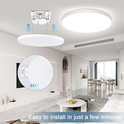 OPPEARL Led Deckenlampe Dimmbar mit Fernbedienung, 24W 16 Millionen RGB Farbwechsel Smart led Deckenleuchte Steuerbar via App, 2400LM Deckenbeleuchtung Ø30CM Lampe für Wohnzimmer Schlafzimmer, Weiß