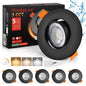 YindaLux LED Einbaustrahler 230V Dimmbar 45° Schwenkbar LED Spots 5W IP44 Deckenspots 68-80mm Lochmass 3000K/4000K/6000K Einbauspots Einbauleuchten für Badezimmer Küche Wohnzimmer Schwarz 6er Set